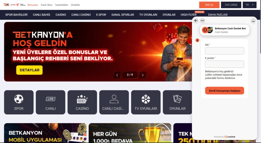 betkanyon canlı destek
